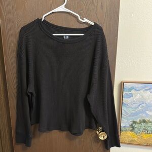 GAP Women's Black Ribbed Top